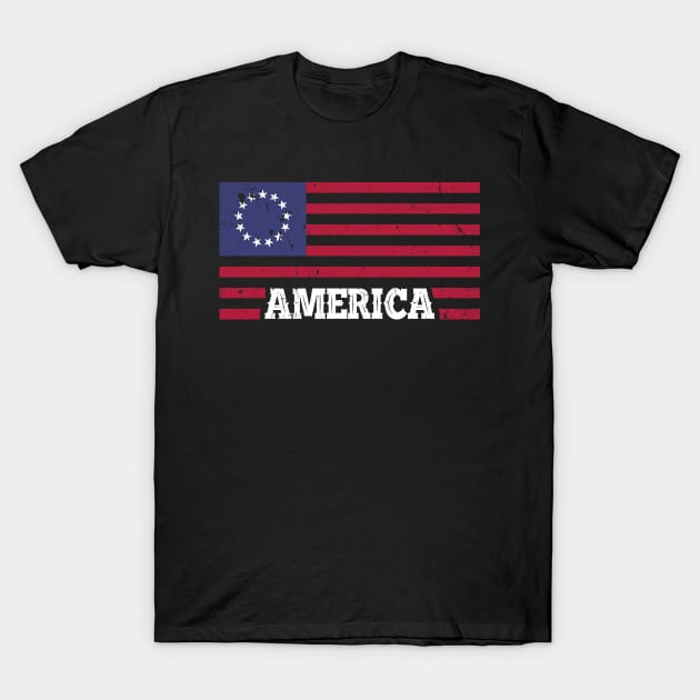 Betsy Ross Flag America T-Shirt by teevisionshop